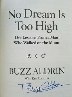 Astronaut Buzz Aldrin Autographed Book No Dream Too High Autograph Signed Photos