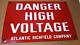 Atlantic Richfield Company Danger High Voltage near mint porcelain gas oil Sign