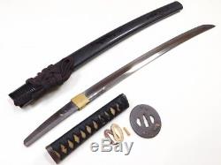 Authentic EDO Japanese antique wakizashi sword signed. In a high-grade koshirae
