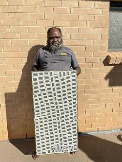 Authentic aboriginal art, Walala Tjapaltjarri, 102x51cm on high quality Linen