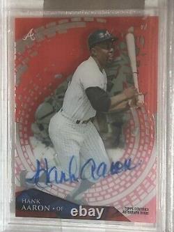 BGS 9.5 2014 Hank Aaron Topps High Tell Red Storm Diffractor Auto 9/10 Autograph