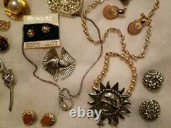 BIG LB ALL Vintage High End Jewelry Lot Signed Trifari Whiting Sosib Jone Rivers