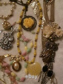 BIG LB ALL Vintage High End Jewelry Lot Some Signed Napier Crown Trifari JJ 70+P