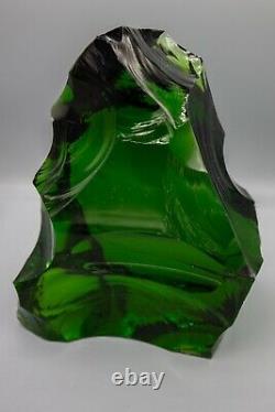 Baccarat Crystal Iceberg, Glass Ice Chunk Sculpture, Large 8 high Green