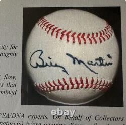 Billy Martin Signed Baseball Psa 7.5 RARE high Grade LOA AUTO AUTOGRAPH