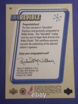 Bobby Clarke Certified Autograph Inkredible Upper Deck Retro 99 High Grade NM-M
