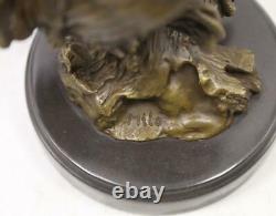 Bronze Sculpture of a Cockerel Solid Marble Base Signed 32cm High