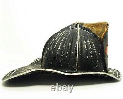 CAIRN'S VINT AFD ATTLEBORO MA ALUM FIRE HELMET WithLEATHER SHIELD/BRASS HIGH EAGLE