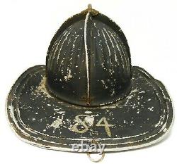 CAIRN'S VINT AFD ATTLEBORO MA ALUM FIRE HELMET WithLEATHER SHIELD/BRASS HIGH EAGLE