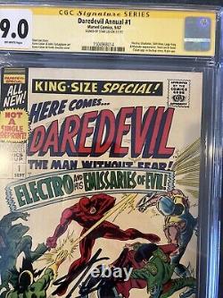 CGC SS Daredevil annual 1. From 1967. Signed By Stan Lee! High Grade 9.0. Rare