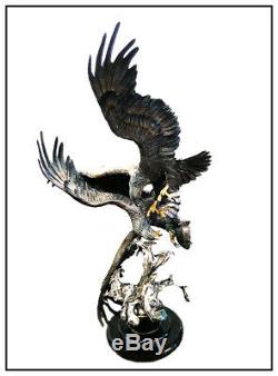 CHESTER FIELDS Where Eagles Dare LARGE 6 Ft BRONZE SCULPTURE Signed Art 72 HIGH