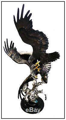 CHESTER FIELDS Where Eagles Dare LARGE 6 Ft BRONZE SCULPTURE Signed Art 72 HIGH