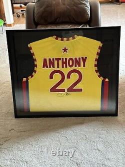 Carmelo Anthony Signed and Framed Oak Hill High School Jersey with COA