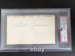 Charlie Jamieson Signed Autograph Index Card PSA 1915 Debut 1920 World Series