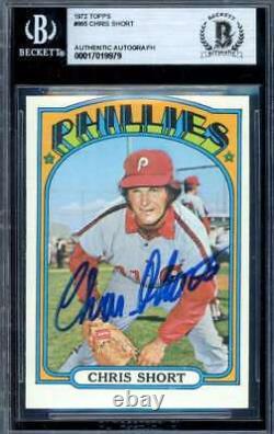 Chris Short Beckett BAS Signed 1972 Topps High Number Autograph