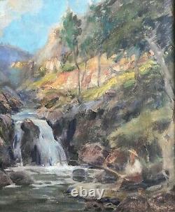 Circa 1925 POOLE 21x24- Afternoon High Sierra California Oil on Canvas