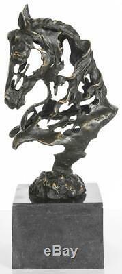 Contemporary Bronze Sculpture Bust of a Horse 42cm High Signed