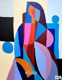 Corbellic Cubism Queeen 16x20 High Chair New Original Canvas Contemporary Art Nr
