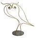 Curtis Jere SIGNED Brass Owl Outline Sculpture Vintage Table Art 22 high