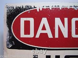 DANGER HIGH VOLTAGE Sign Old Metal Industrial Safety Ad STONEHOUSE Colo SHS