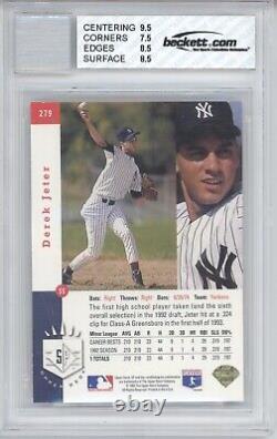 DEREK JETER SIGNED 1993 SP AUTOGRAPH ROOKIE #279 BAS BGS 8 With 10 AUTO HIGH SUBS