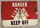 Danger High Voltage Keep Off Fiberglass Vintage Sign