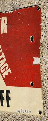 Danger High Voltage Keep Off Fiberglass Vintage Sign