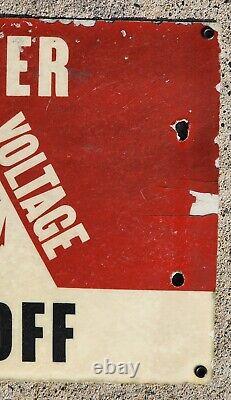 Danger High Voltage Keep Off Fiberglass Vintage Sign