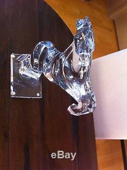 Daum France Vintage Signed Crystal Rearing Horse 13 High with original paper wk