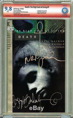 Death The High Cost of Living #1 CBCS 9.8 NM/MT SIGNED GAIMAN BACHALO DC Comics