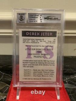 Derek Jeter 1992 Little Sun Prospects Autograph Bgs 8.5 Gem Centering /250 Auto