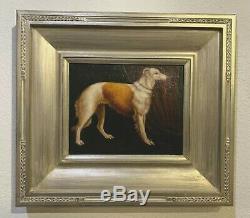 Dog Oil Painting Hand Painted On Canvas Framed 18 Wide x 16 High