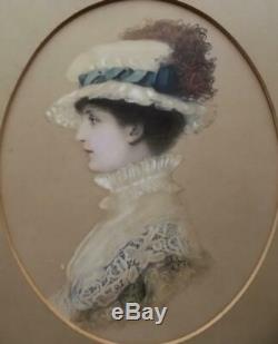 EDGAR HANLEY (British fl. 1878-1883) Victorian High Society Portrait Painting