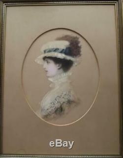 EDGAR HANLEY (British fl. 1878-1883) Victorian High Society Portrait Painting