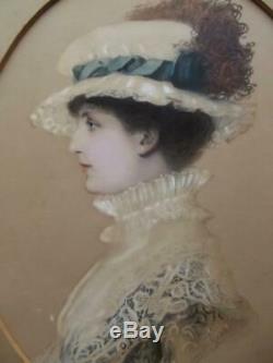 EDGAR HANLEY (British fl. 1878-1883) Victorian High Society Portrait Painting