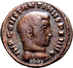 EXTREMELY RARE Half Follis of Constantine I GLORIA PERPET Roman Coin wCOA