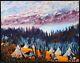 Earl Biss High Mountain Camp serigraph on Paper Hand Signed Hand Colored