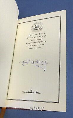 Easton Press Leather Signed Edition HIGH ADVENTURE Edmund Hillary EXC