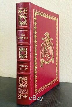 Easton Press. Sir Edmund Hillary, High Adventure. Signed by Hillary. COA