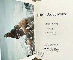 Easton Press. Sir Edmund Hillary, High Adventure. Signed by Hillary. COA
