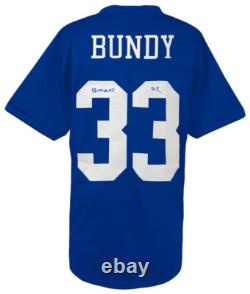 Ed O'Neill Signed Bundy #33 Polk High Blue Football Jersey withAl (SCHWARTZ COA)
