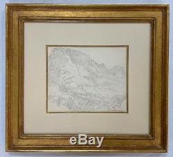 Edgar Payne Sketch High Sierra Signed Pencil Drawing Gold Frame Authentic