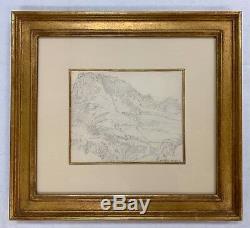 Edgar Payne Sketch High Sierra Signed Pencil Drawing Gold Frame Authentic