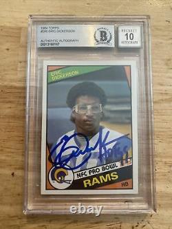 Eric Dickerson BGS 10 ROOKIE AUTOGRAPH Vintage Auto Collector Card RAMS RC 1984