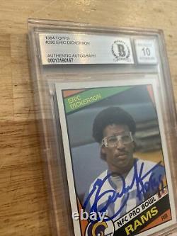 Eric Dickerson BGS 10 ROOKIE AUTOGRAPH Vintage Auto Collector Card RAMS RC 1984