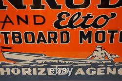 Evinrude And Elto Motors Steel Enamel Sign. 1/8 Thick 40 Wide X 18high. Nice