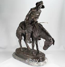 Exquisite Frederic Remington Full Size Bronze Scupture The Norther 22 In. High