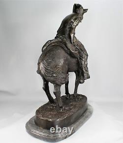 Exquisite Frederic Remington Full Size Bronze Scupture The Norther 22 In. High