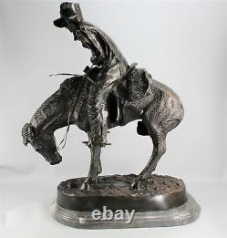 Exquisite Frederic Remington Full Size Bronze Scupture The Norther 22 In. High