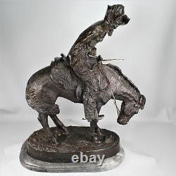 Exquisite Frederic Remington Full Size Bronze Scupture The Norther 22 In. High